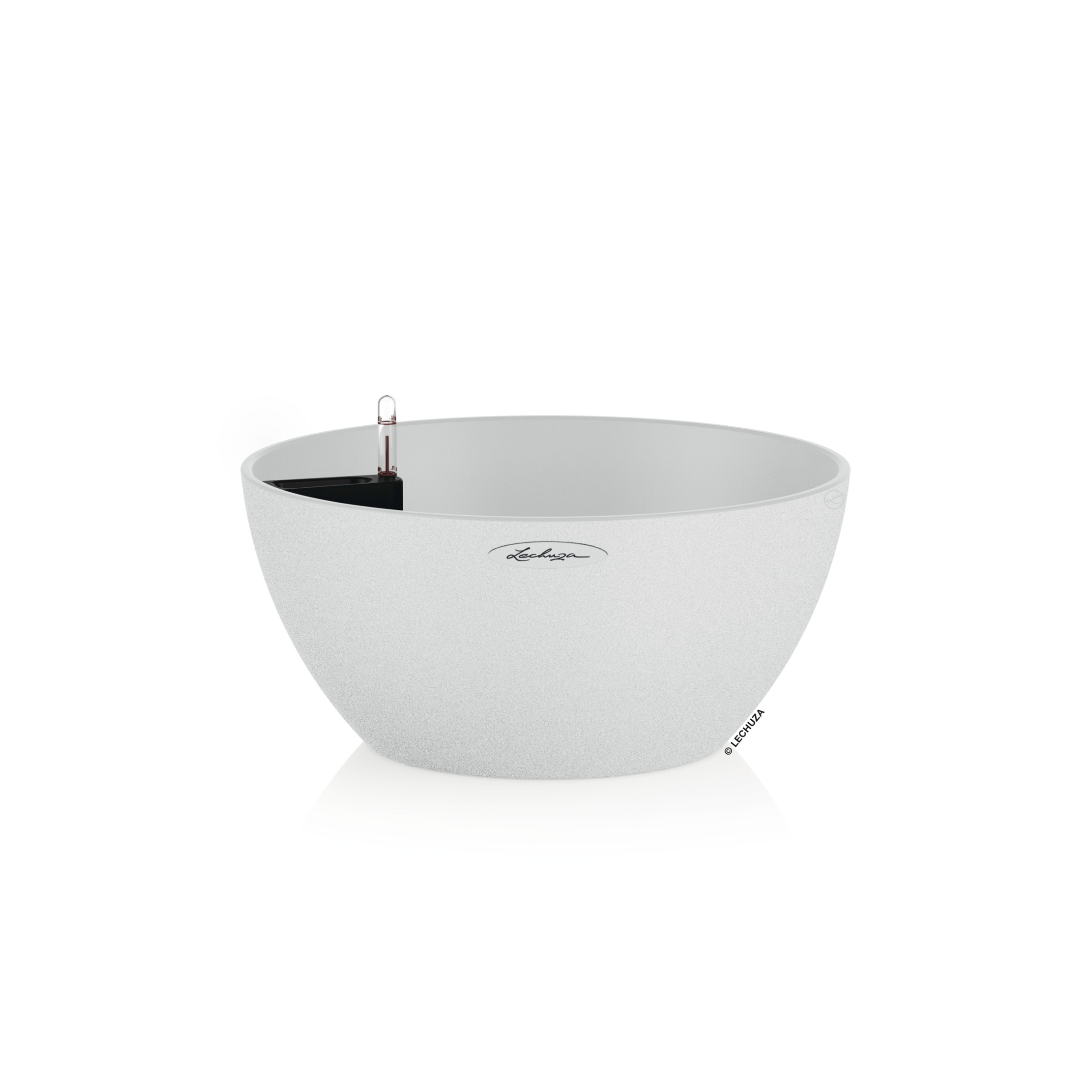 Lechuza CUBETO Stone 40 Quartz Blanc 13847 - Jardinière Avec Système D'Arrosage Autonome